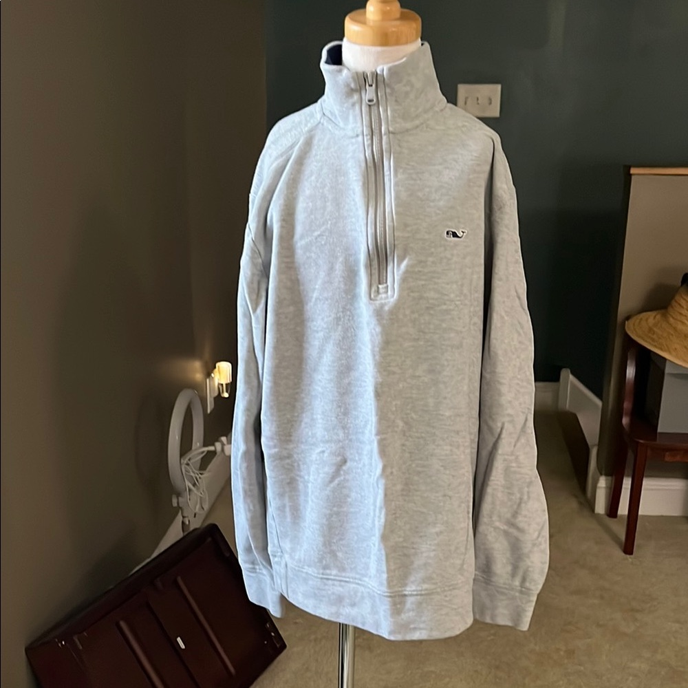 Men's Gray Half-Zip Sweater